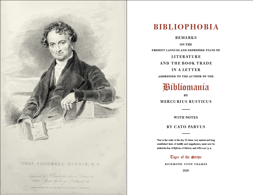 Bibliophobia: frontispiece and title page